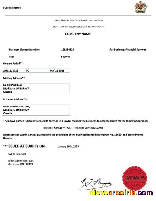 Canada business license